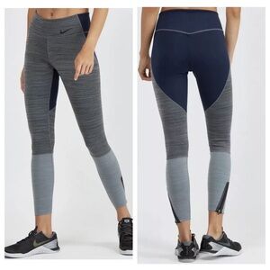 NIKE leggings LEGENDARY MID RISE TRAINING Compression TIGHTS M gray blue women’s